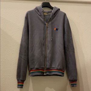 Aviator Nation Gray Zip Hoodie size XS